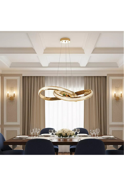 Hummer Ultra Modern Gold Color Pendant Lamp 3 Lights 125 W
