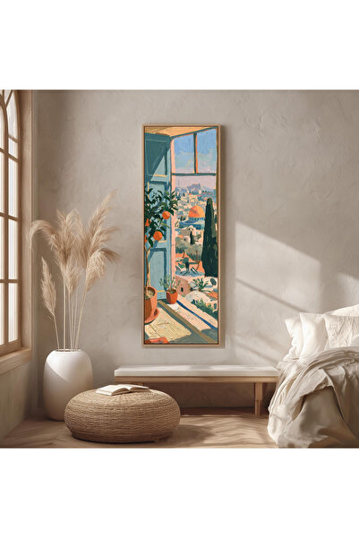 Tuba Decor Tek Parça Gerçek Ahşap dikey kudus pencere Panorama