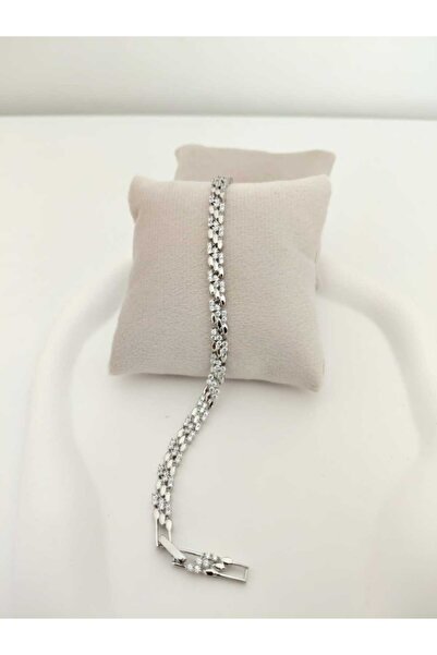 XUPING JEWELRY Xuping Vip Gümüş Renk Zirkon Taş Detaylı Bileklik