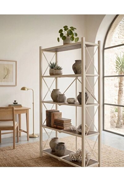Binshihon Home Metal Storage Shelves 5 Shelves White Color
