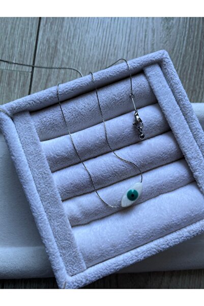 Pel Design Eye Detailed Sede Stone Evil Eye Beaded Steel Necklace Handmade