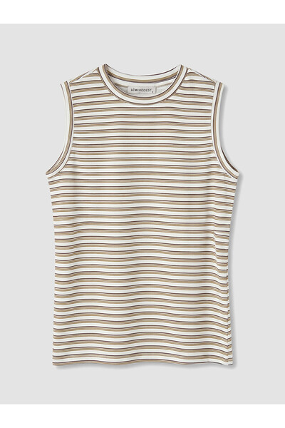 LC Waikiki Lcw Modest Mixed Crew Neck Striped Women's Undershirt