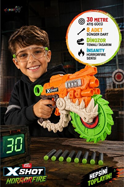 X-Shot Horror Fire Dart Tabancası 8 Dart 30 Metre Atış Gücü Insanity Serisi 2...