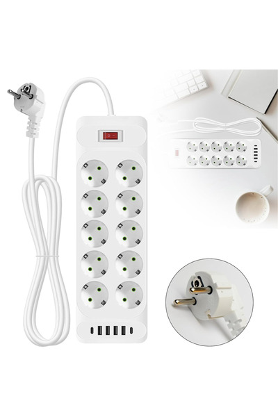 Simply Joy Prelungitor inteligent 16 în 1 Simply Joy, 2500W, 10 prize AC, 4 p...