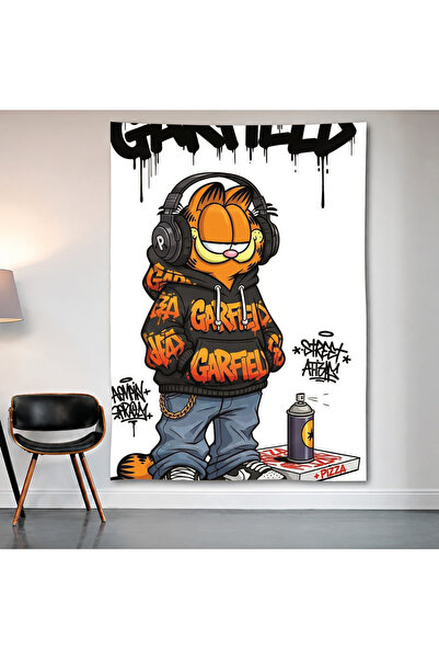 Geek Cultcha Garfield Graffiti Wall Covering Wall Tapestry First Quality Sati...