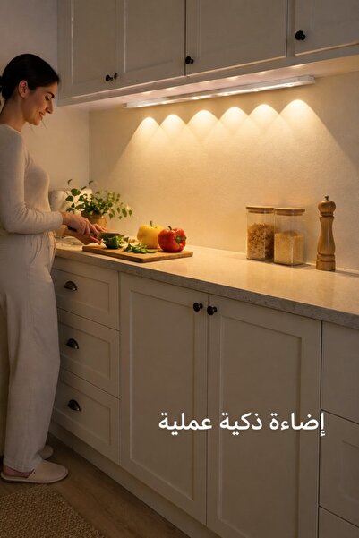 Generic مصباح LED تحت الخزانة بمستشعر حركة قابل لإعادة الشحن عبر USB مع إمكان...