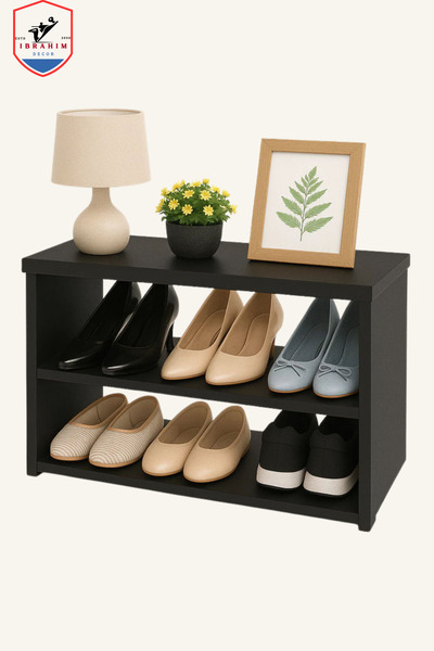 ibrahim suleiman al saqami Modern Wooden Shoe Rack Organizer| 2-Tier Polywood...