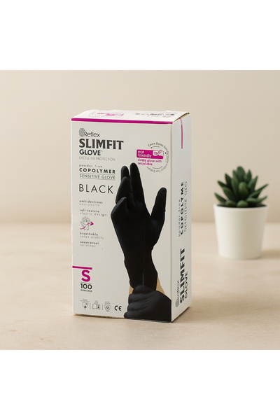 magicool Powder-Free Black Examination Gloves S 100Pcs