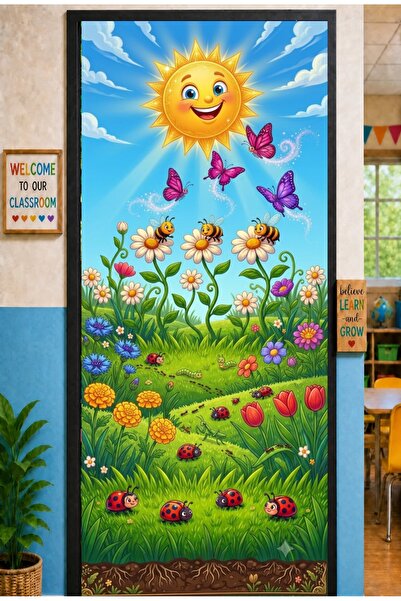 PROMISEBACKDROP2 زينة باب مرنة مقاس 190x75 سم، زينة باب من القماش، بتصميم الن...