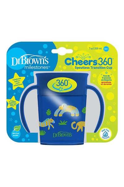 Dr.Brown's Dr. Brown’s Smooth Wall Cheers 360 Cup With Handles, 7 oz/200 ml, ...