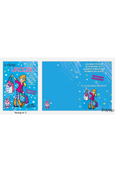 STAMP Felicitare aniversara Young B6 model 001, cu plic, format B6 (180x128 m...