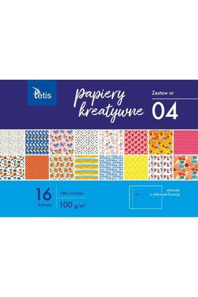 tetis Set de hârtie pentru lucru manual Tetis, 16 coli, microperforată, 148x2...