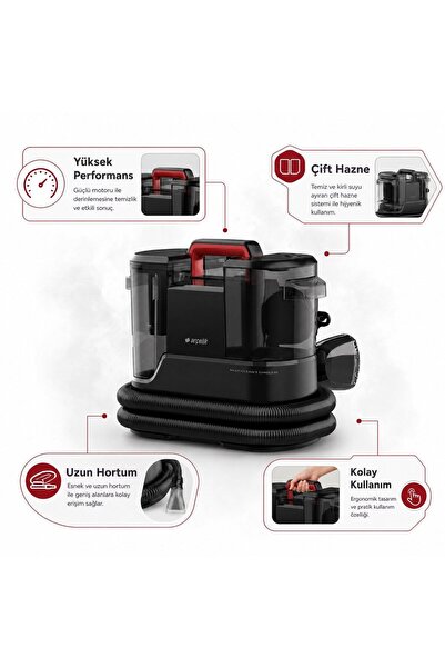 Arçelik Halı Yıkama Makinesi 1200W Halı Koltuk ve Döşemede Derin Temizlik, Za...