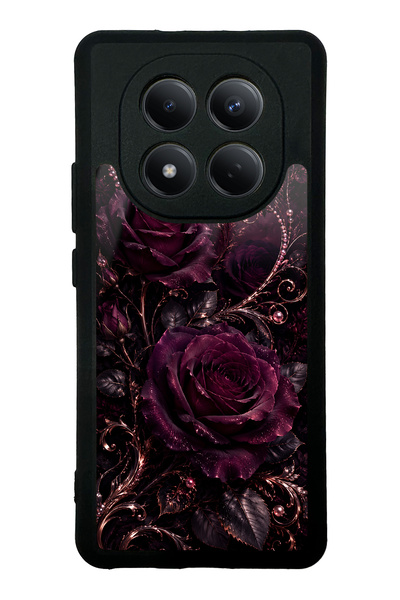 Spoyi Xiaomi Redmi Note 15 4g Moonlit Burgundy Rose Design Glossy Phone Case