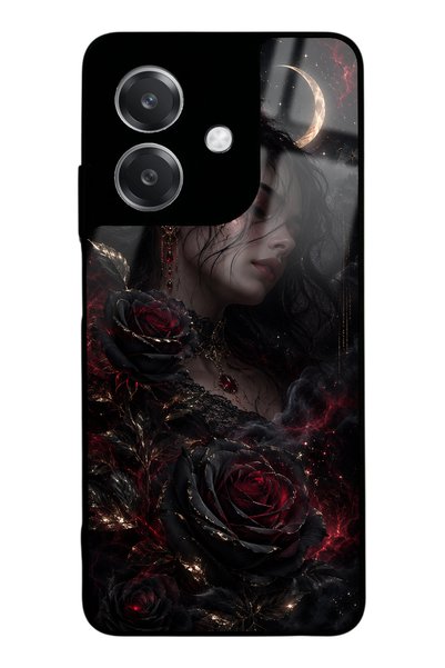 Spoyi Oppo A3 Glossy Phone Case with Crimson Moon Rose Design