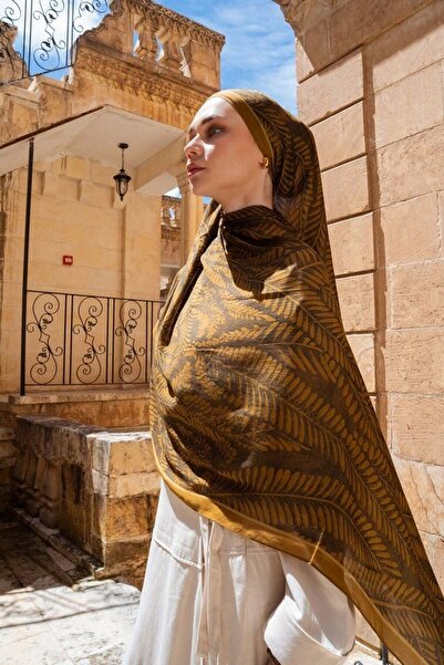 Silk Home Silk Homeriva Shawl Tencel Boston Fern Green Brown