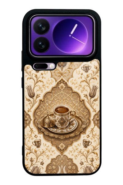 Spoyi حافظة هاتف Xiaomi 17 Pro بتصميم قهوة عثمانية لامعة باللون العاجي
