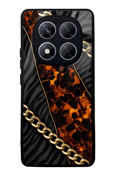 Spoyi Xiaomi Redmi Note 14 Pro 5g Golden Eclipse Design Glossy Phone Case