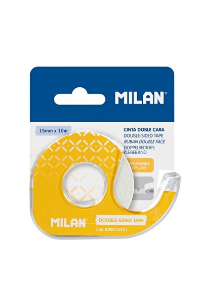 Milan Banda Adeziva Dubla cu Suport, 15mm x 10m, Transparenta