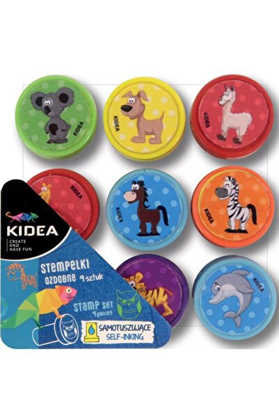 Kidea Set 9 stampile pentru copii, Kidea, Plastic, Multicolor