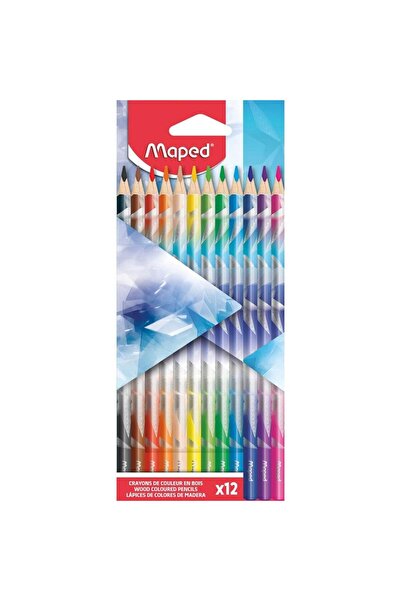 Maped Creioane colorate Arctic, triunghiulare, din lemn, multicolor, 12 bucati