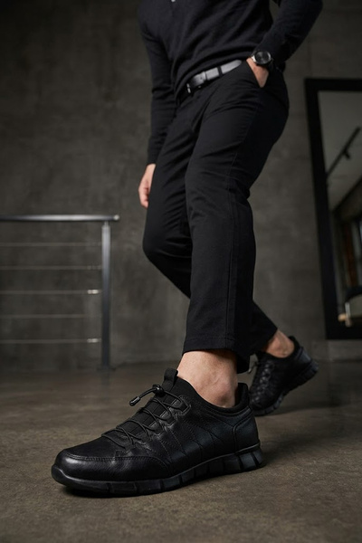 SOLMAZ Secure 2018 Black Genuine Leather Men's Shoes