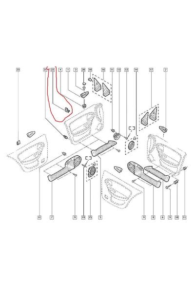 RapidAuto Clips panou Usa OE Renault Megane 1 , original 7701206773 , clema f...