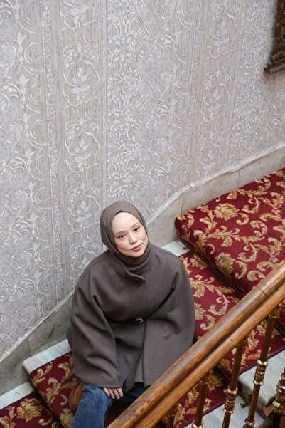 ENRİCO FERRİ Petra Plain Viscose Shawl - Mink