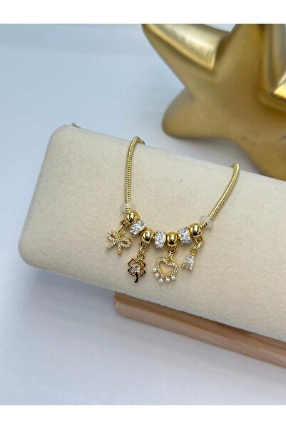 BYYEŞO Pearl Detailed Charm Steel Bracelet