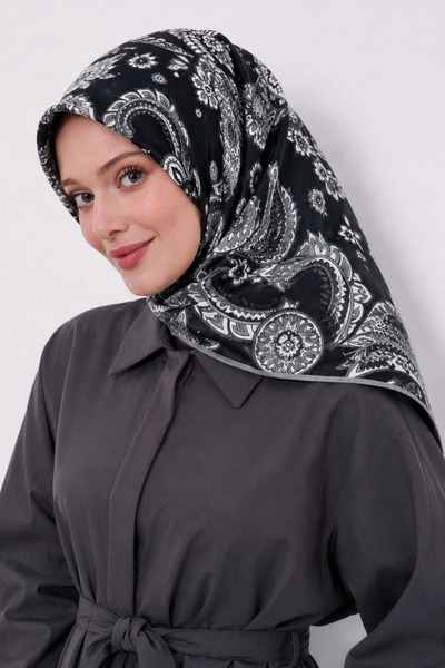 Lesscarves Patterned Cotton Silk Scarf Ls2207