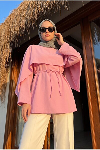 LENFORA Kemer Detaylı Vual Tunik -Pembe