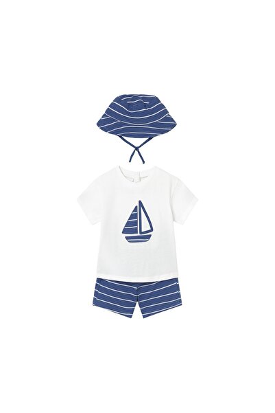 MAYORAL Set tricou și pantaloni scurți pentru băieți 1666 Alb