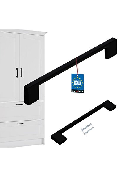 KOTARBAU Mâner mobilier bucătărie Clasic Modern Alungit Negru Mat 190 MM Spaț...