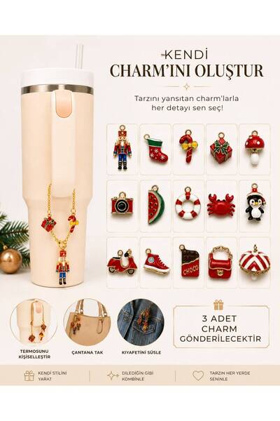 Kelira Uyumlu Quencher Termos/çanta Tasarım Charm Figur