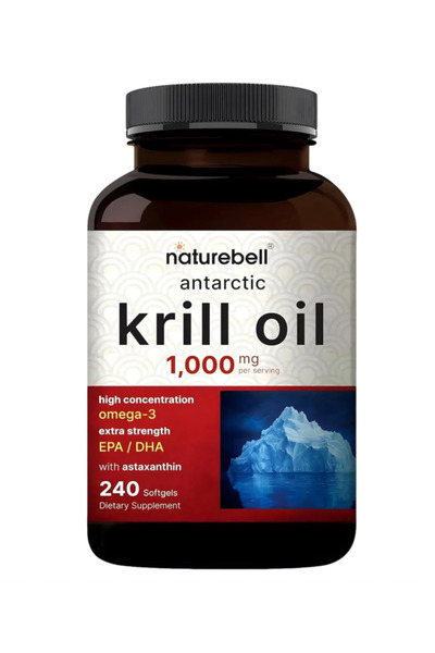 Naturebell Antarctic Krill Oil 1,000mg - 240 Softgels - Omega-3 Heart, Joint ...