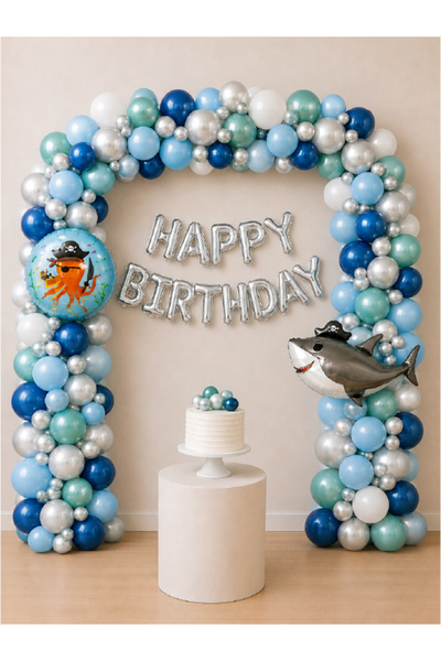 Magique Party Korsan/Deniz Temalı Doğum Günü Balon Zinciri Seti - 68 Parça