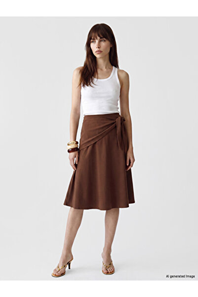 LC Waikiki Linen Blend Skirt with Tie Belt for Style Enthusiasts from Uzg Store