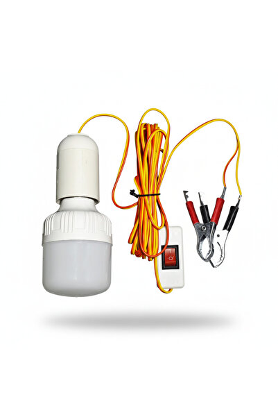 Generic 12V 12W LED Bulb with 1.2m Cable & Alligator Clips, Portable DC Light...
