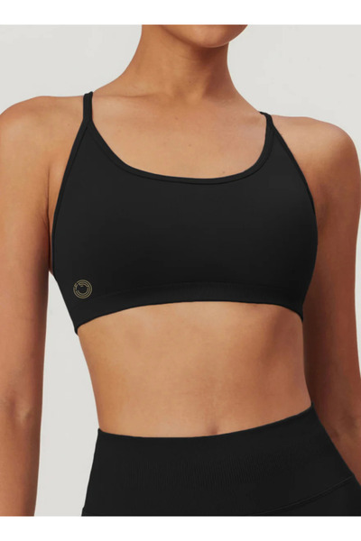 KAWN Solid Strappy Back Sports Bra