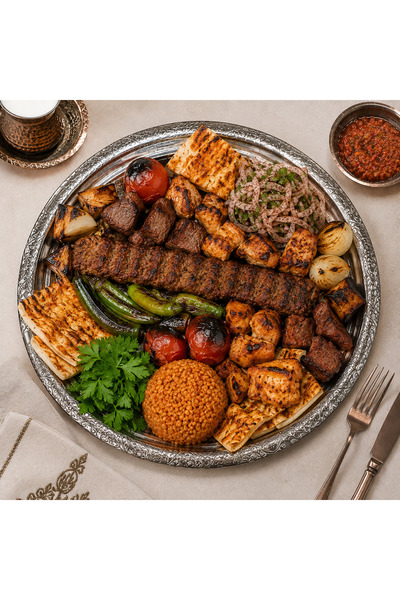 Layla Copper Otantik Meze Sunum Tabağı Tepsisi Kebap Tabağı Servis Tabağı Kro...