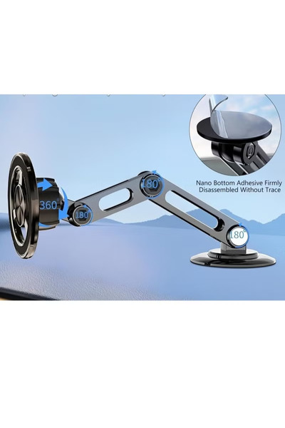 Denx 360 Degree Car Phone Holder Hands-Free Magnetic Car Mount with Metal Rin...