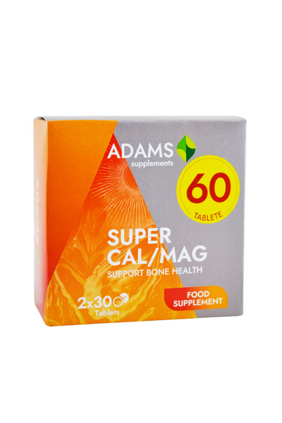 Adams Supplements Super Cal/Mag Calciu Magneziu 60tb (30tb+30tb)