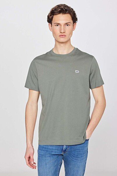 Lee 100% Cotton Regular Fit Regular Cut Crew Neck Logo Detailed T-Shirt