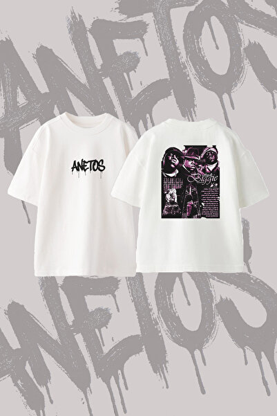 Anetos Μπλουζάκι Notorious BIG Design με στάμπα στην πλάτη, βαμβακερό, λευκό,...