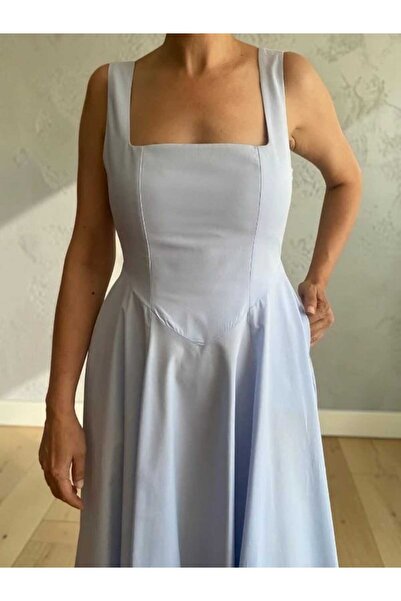 FK PYNAPPEL Waist Flounce Poplin Midi Dress
