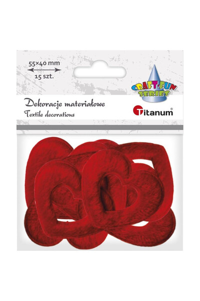 Titanum Decoratiuni textile/ornamente Craft-Fun Series, inimioare, 55x40 mm, ...