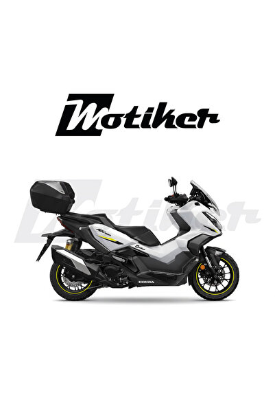 Motiker Honda ADV 350 Yan Sarı Siyah Yan Grenajlar Ve Jant Sticker Tasarımı D...
