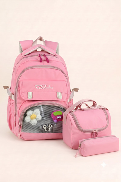 Royal Glow Transparent Luxury Primary-Secondary School Twill 3-Piece Set Bag ...