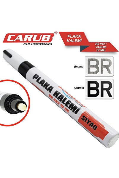 Carub Plaka Yazma Kalemi Siyah Bilyalı Vakum Plaka Rötuş Kalemi