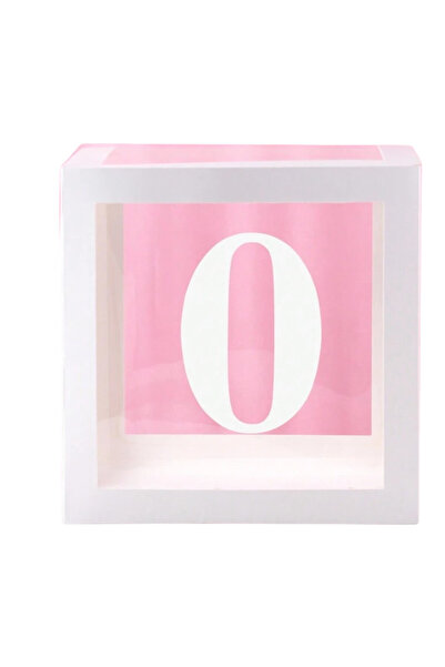 OEM Cutie transparenta alba cu cifra zero, 25 cm
